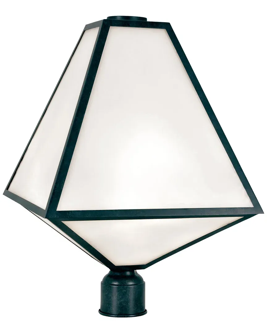 3-Light Glacier Outdoor Lantern Post - Black Charcoal, Steel image