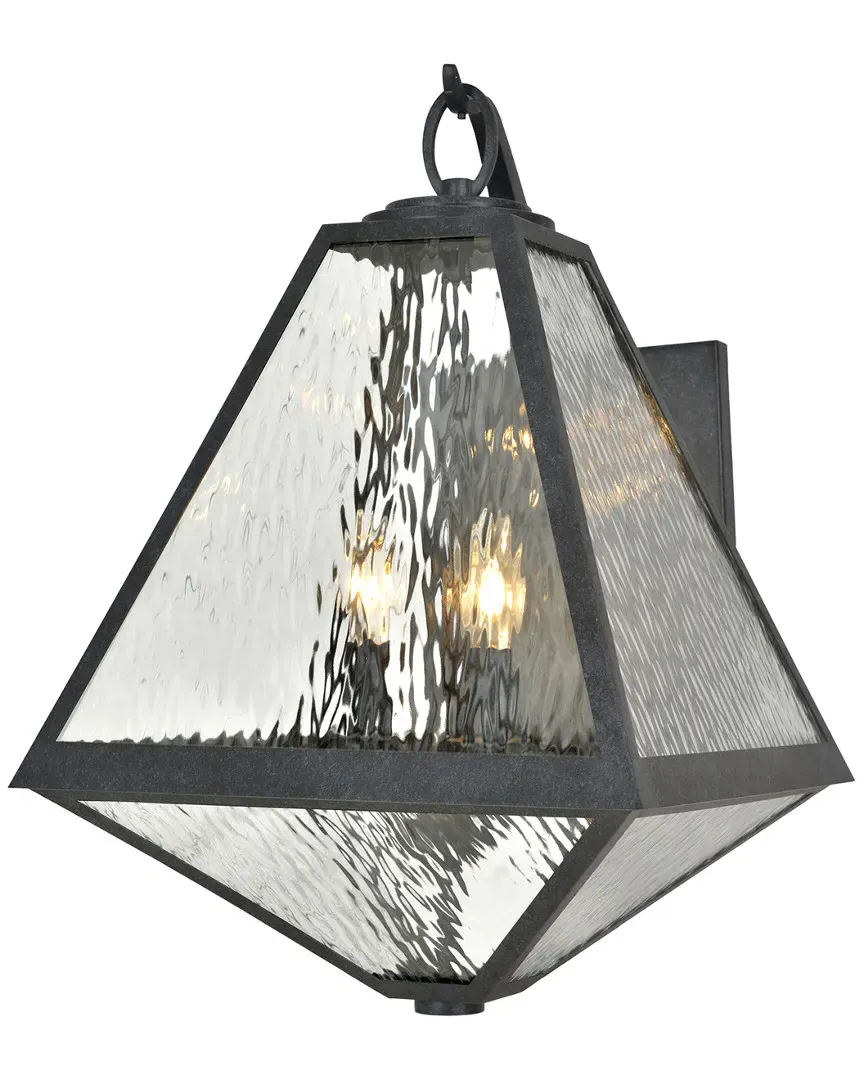 3-Light Glacier Outdoor Sconce - Black Charcoal, Steel