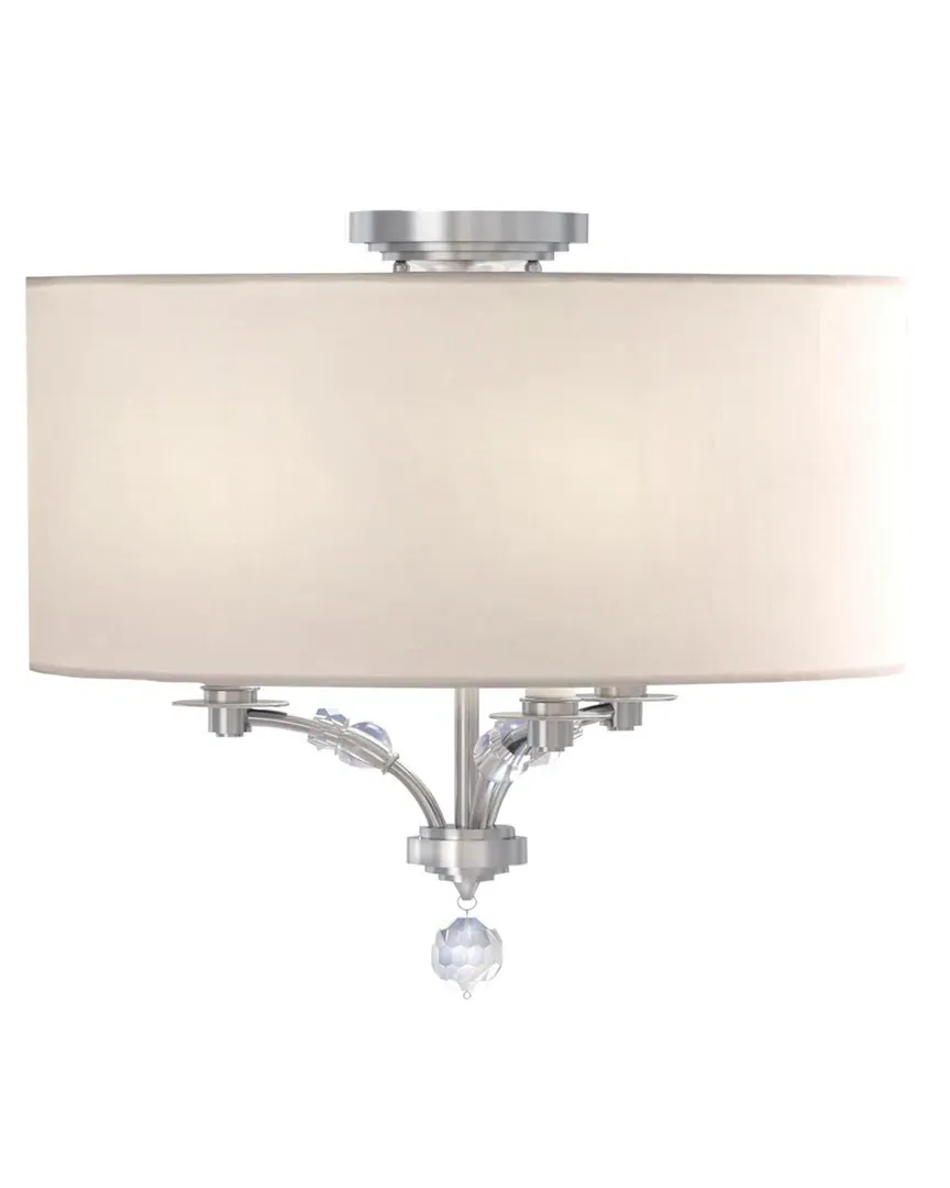 3-Light Mirage Semi Flush Mount - White, Steel