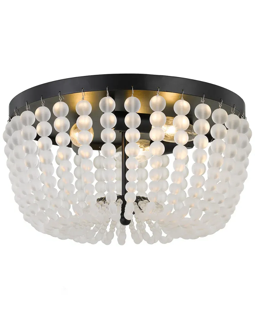 3-Light Rylee Flush Mount - Matte Black