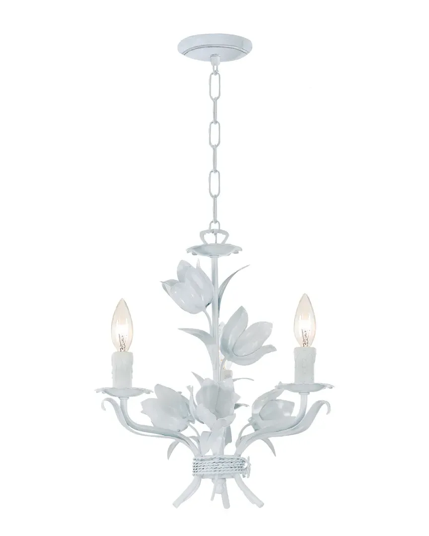 3-Light Southport Mini Chandelier - Wet White, Wrought Iron image