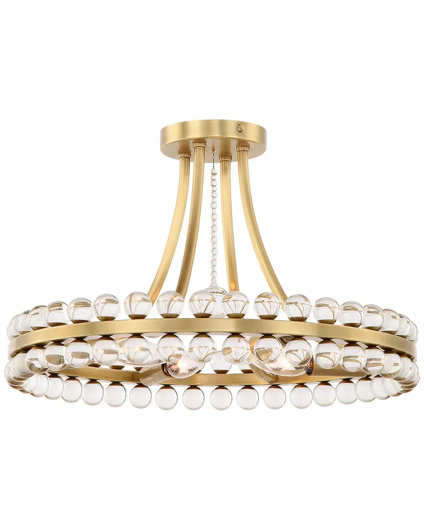 4-Light Clover Flush Mount - Aged Brass, Steel image