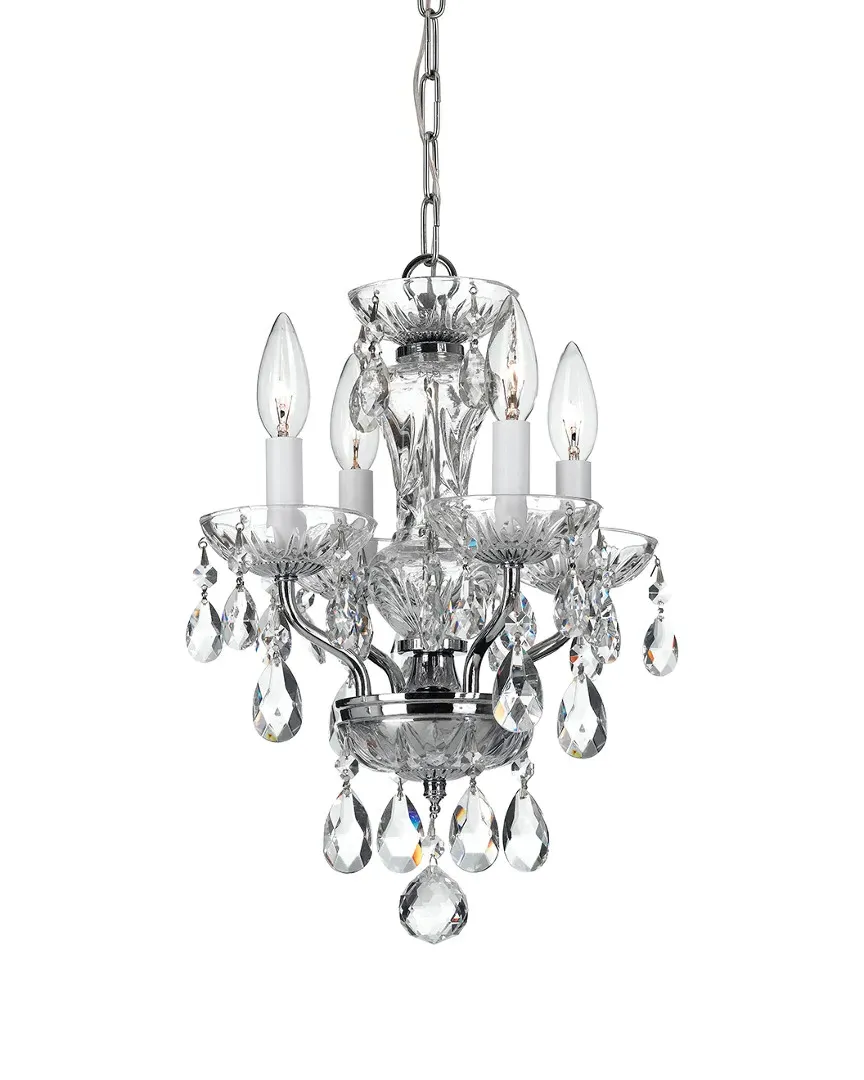 4-Light Crystal Mini Chandelier - Chrome, Steel image