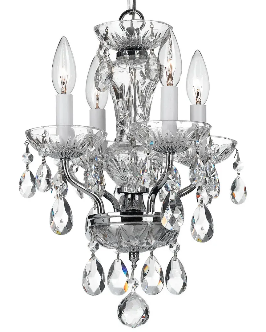4-Light Crystal Mini Chandelier - Chrome