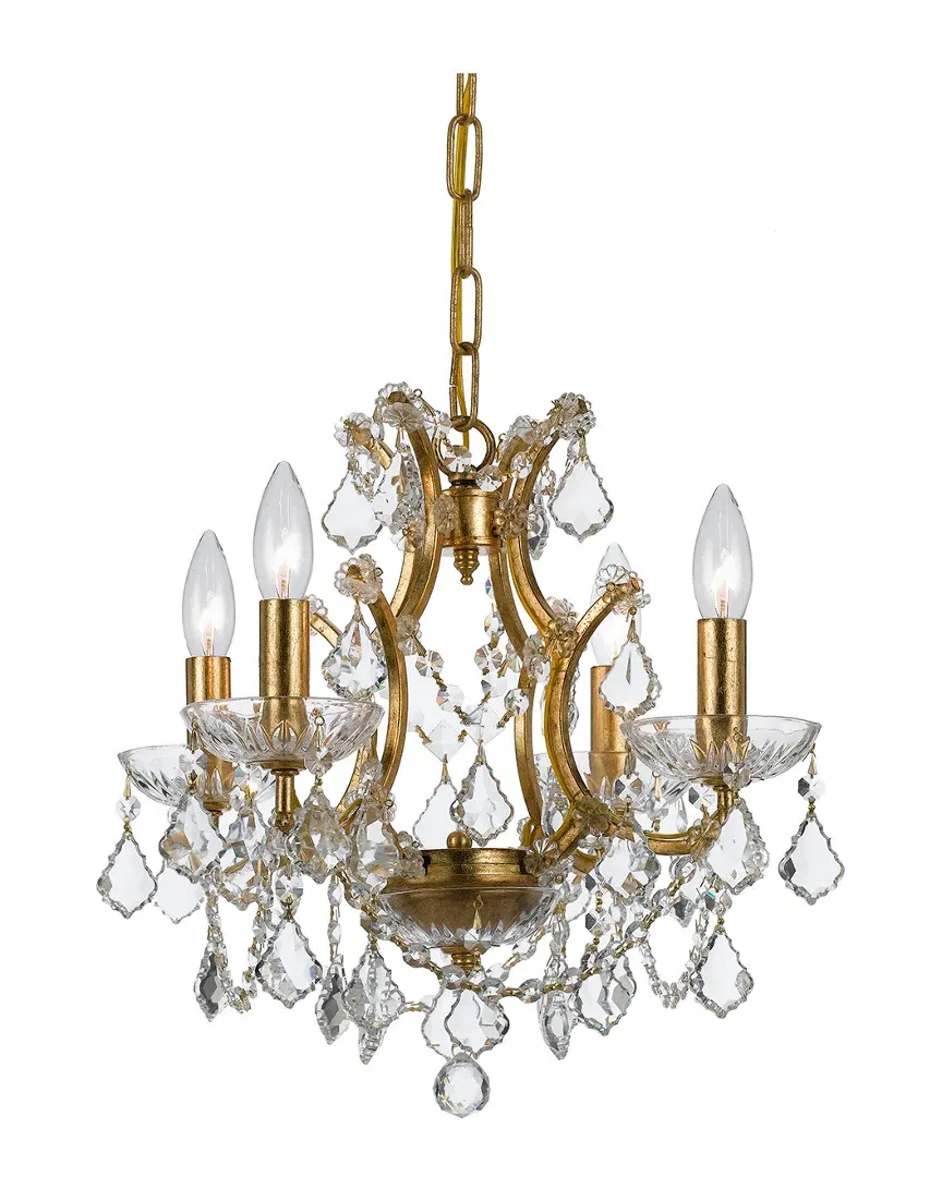 4-Light Filmore Mini Chandelier - Antique Gold, Wrought Iron