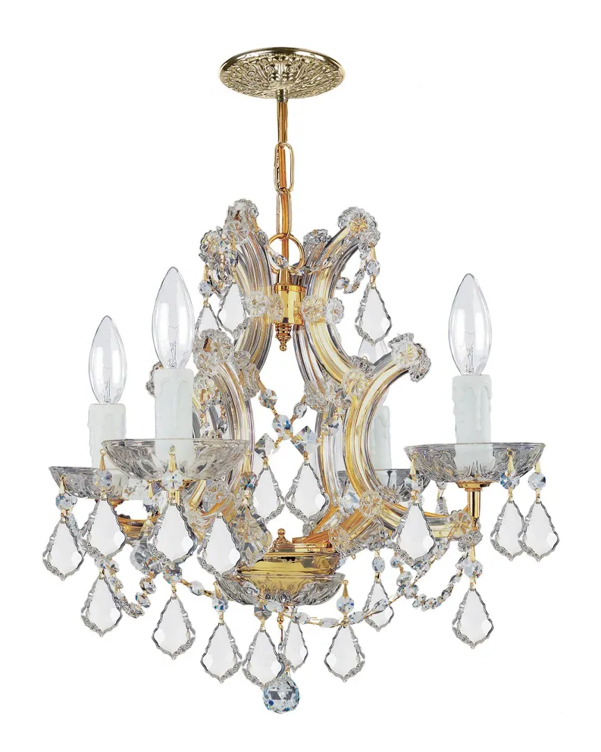 4-Light Maria Theresa Mini Chandelier - Gold image
