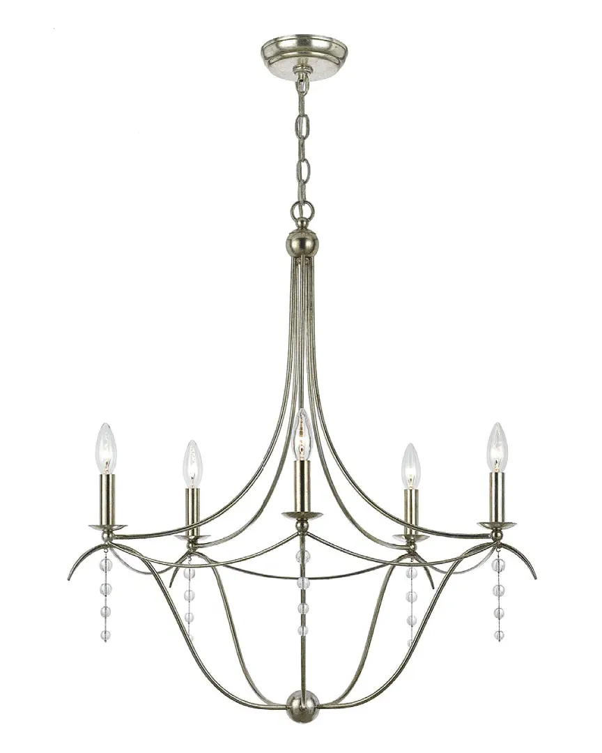 5-Light Chandelier - Antique Silver, Wrought Iron