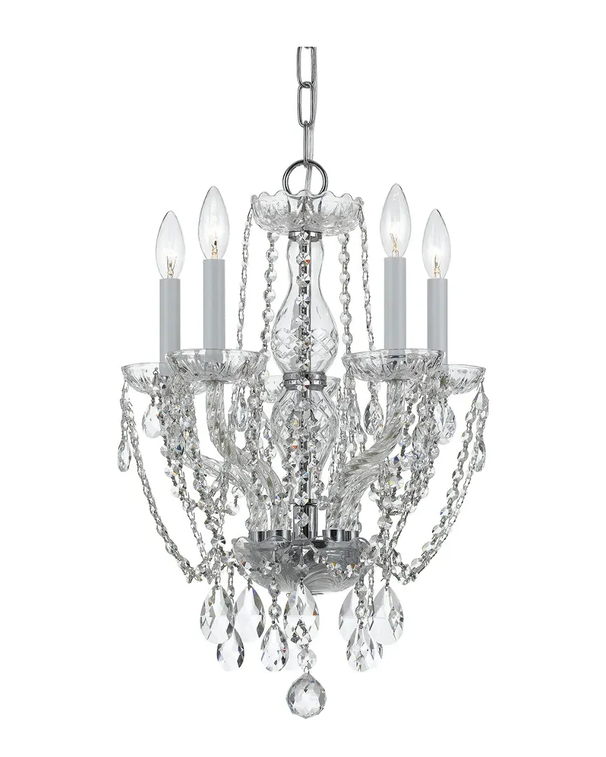 5-Light Crystal Mini Chandelier - Polished Chrome, Glass
