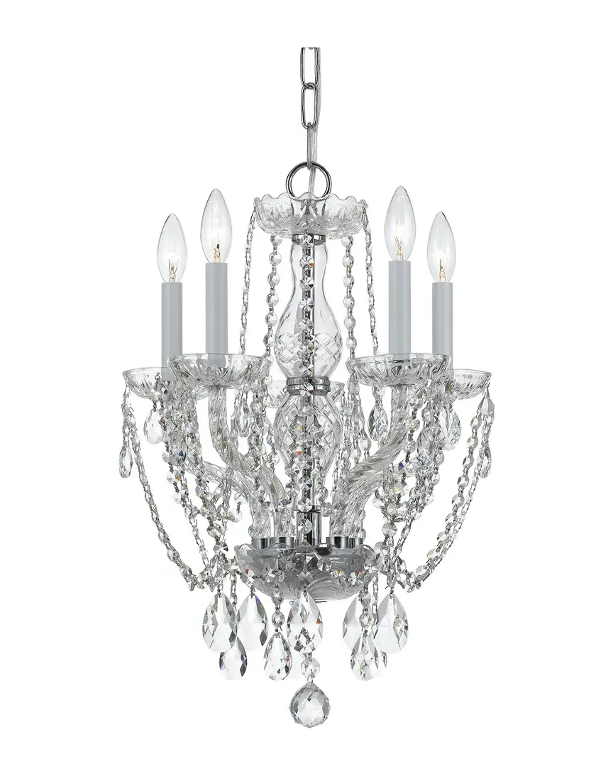 5-Light Crystal Mini Chandelier - Polished Chrome, Glass
