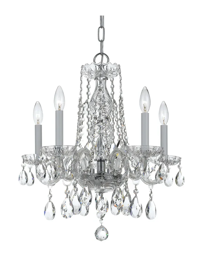 5-Light Crystal Mini Chandelier - Polished Chrome, Glass