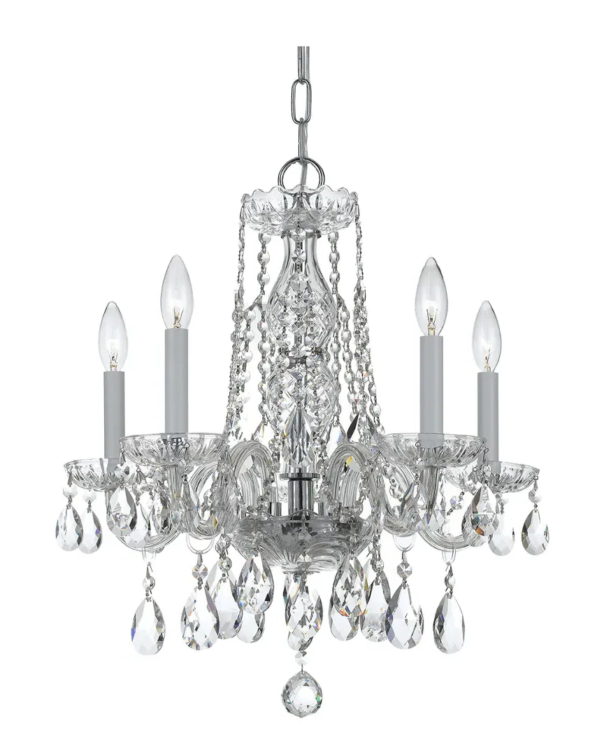 5-Light Crystal Mini Chandelier - Polished Chrome, Glass