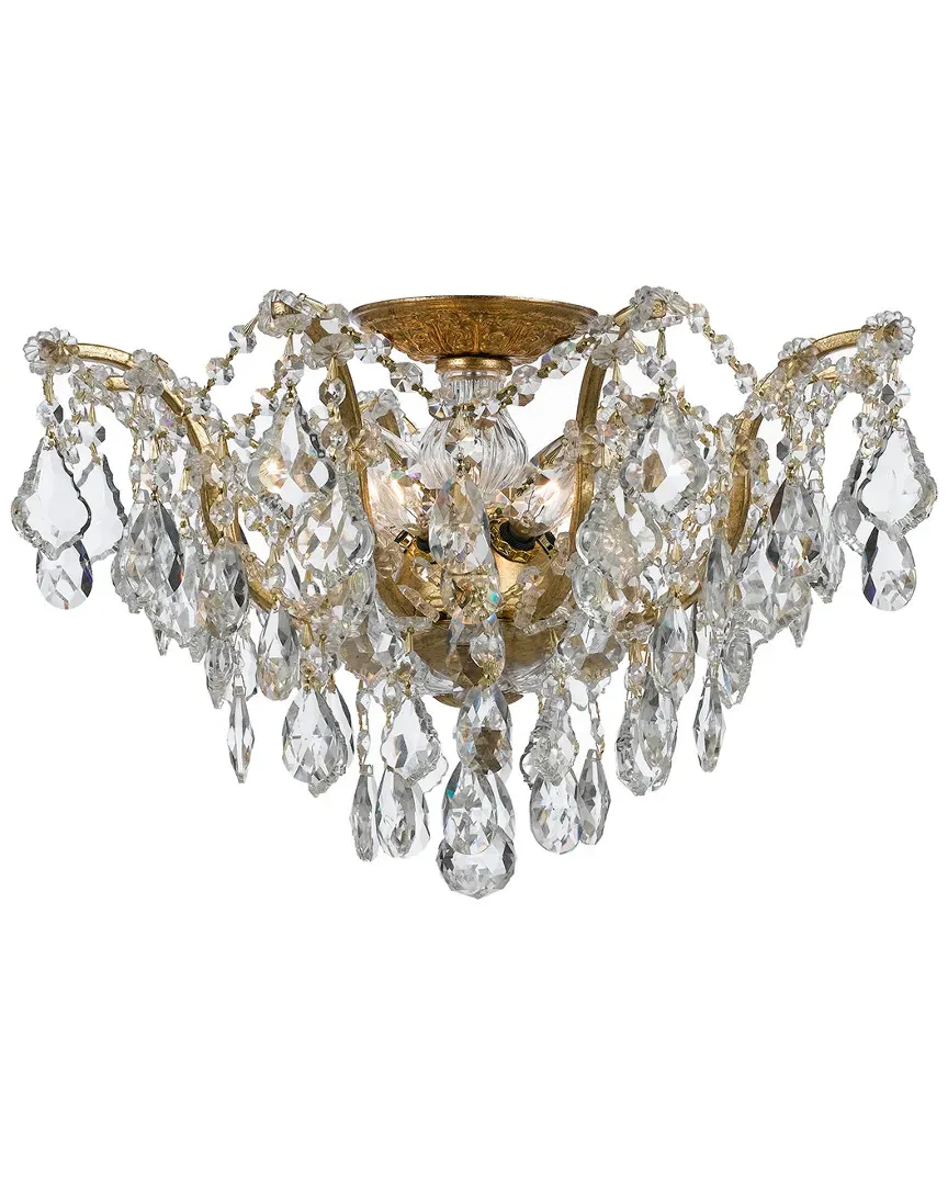5-Light Filmore Flush Mount with Swarovski Spectra - Antique Gold