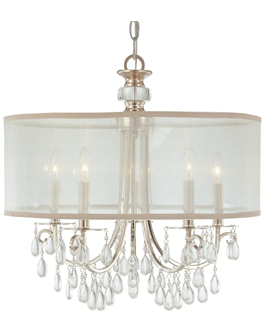 5-Light Hampton Chandelier - Polished Chrome, Silk image