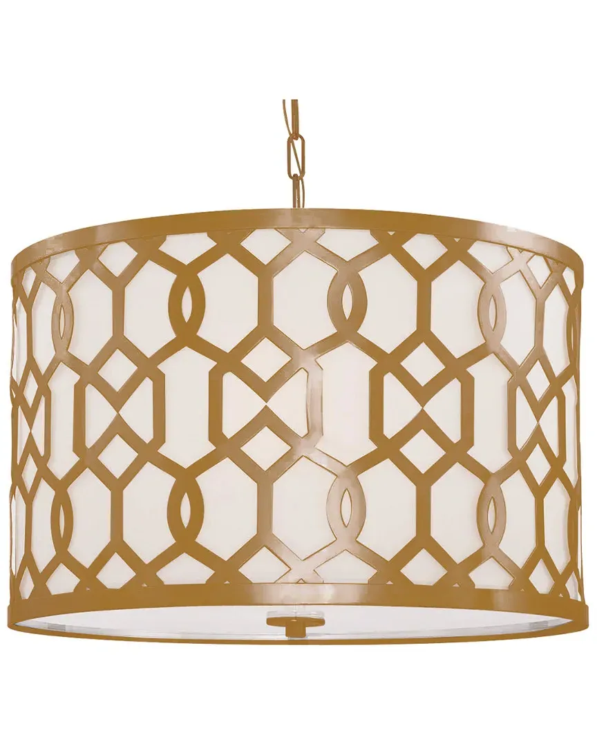 5-Light Jennings Chandelier - Aged Brass, Linen image