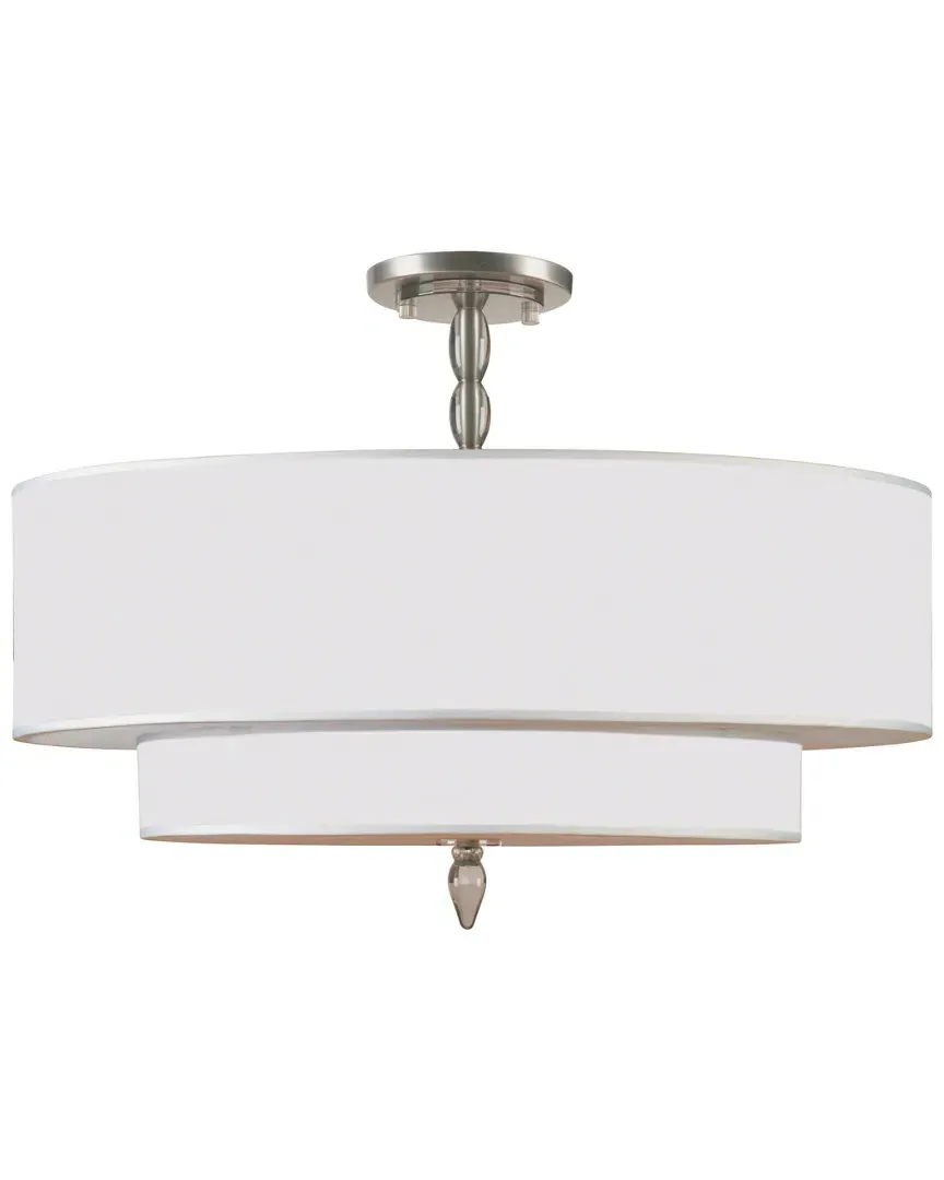 5-Light Luxo Semi Flush Ceiling Light - Satin Nickel, Steel