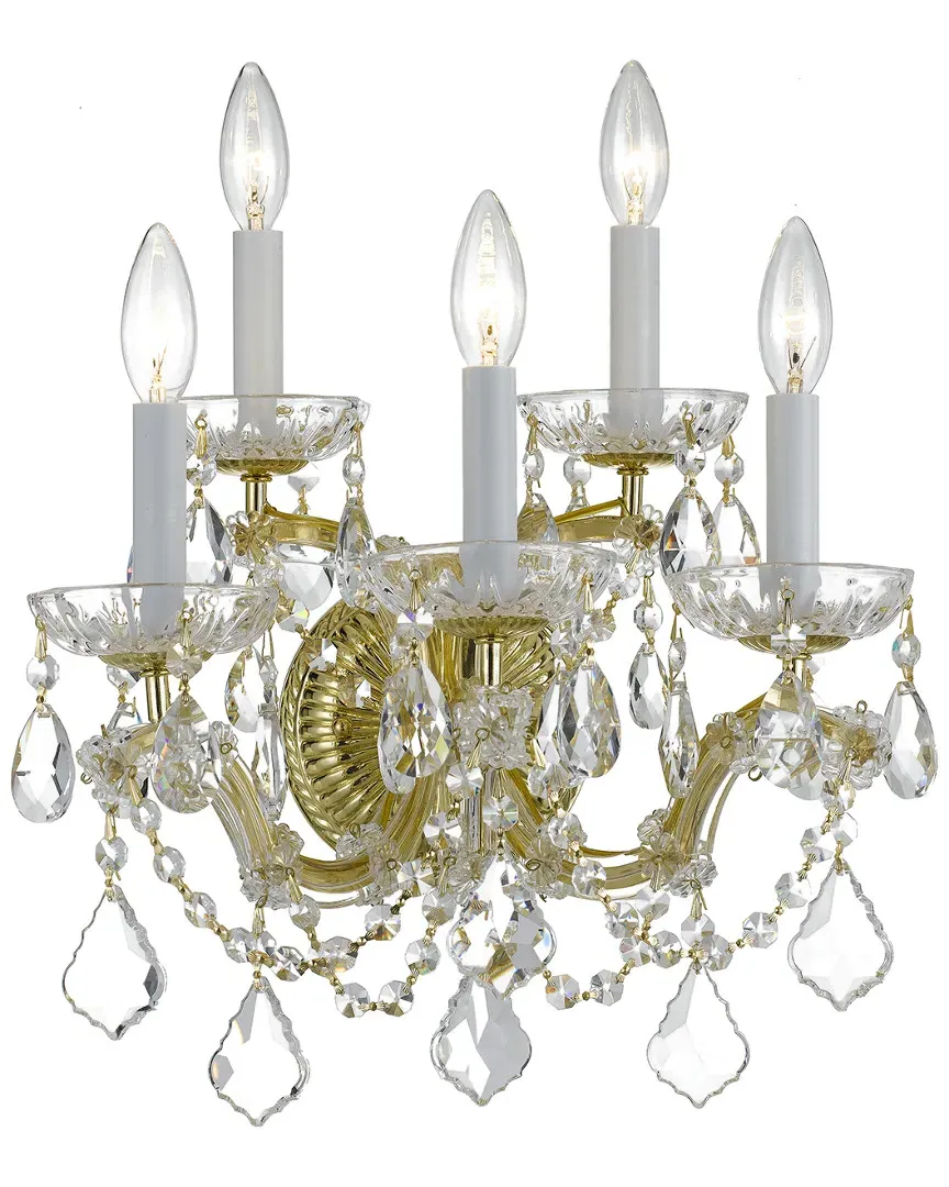 5-Light Maria Theresa Wall Sconce with Swarovski Strass - Gold