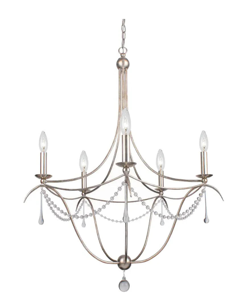 5-Light Metro Chandelier - Antique Silver, Wrought Iron