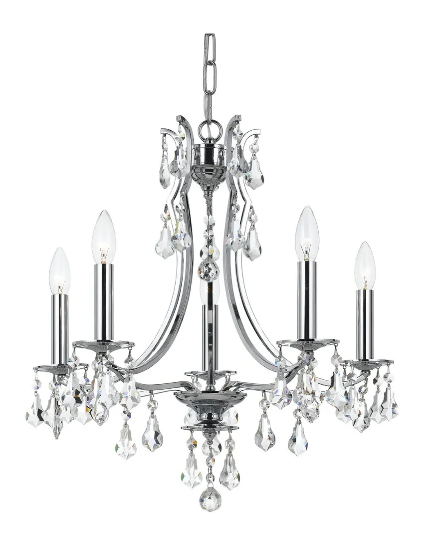 5-Light Mini Chandelier Hand Cut Crystal - Polished Chrome image