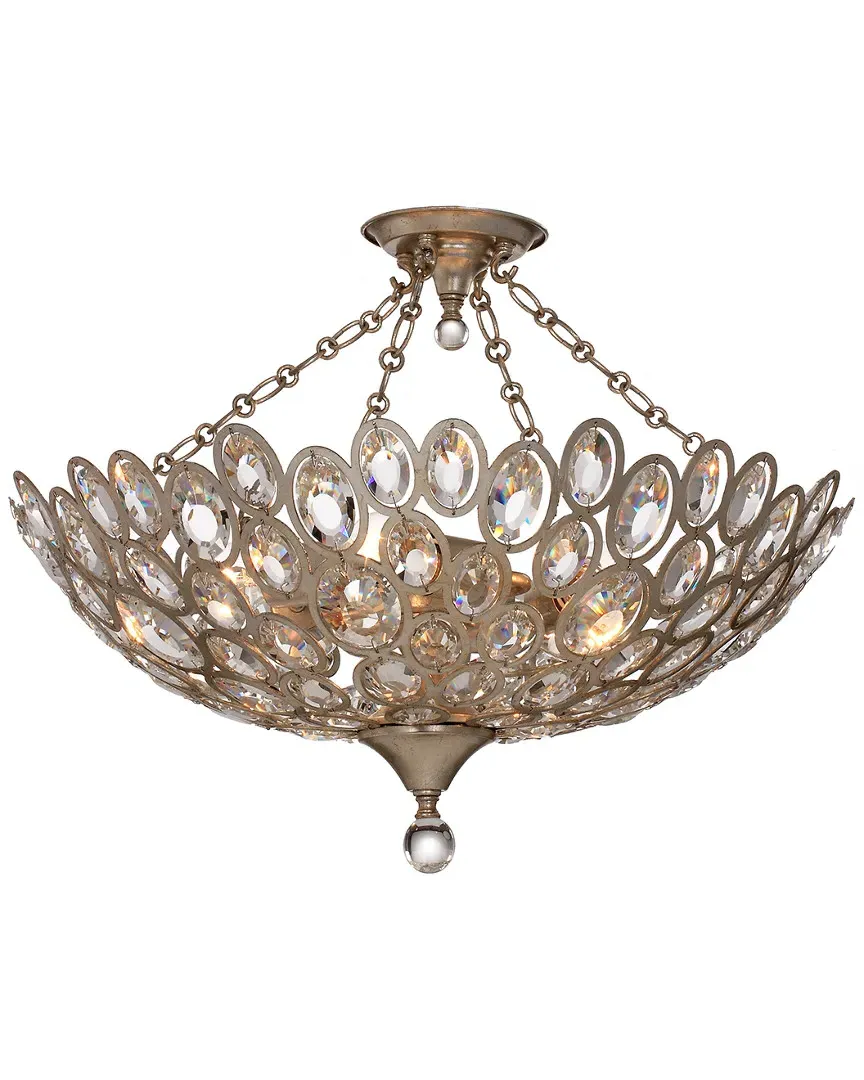 5-Light Sterling Semi Flush Mount - Distressed Twilight, Steel