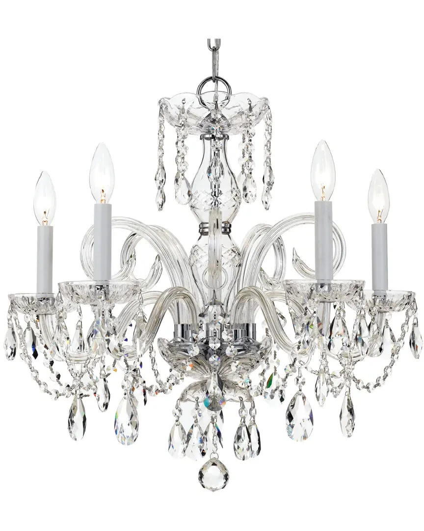 5-Light Swarovski Spectra Crystal Chandelier - Chrome image