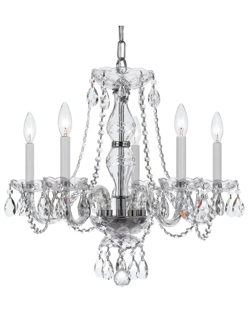 5-Light Swarovski Strass Crystal Chandelier - Polished Chrome