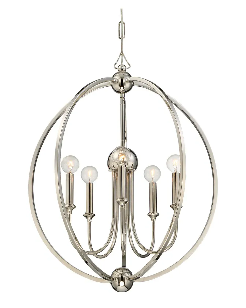 5-Light Sylvan Chandelier - Polished Nickel, Steel