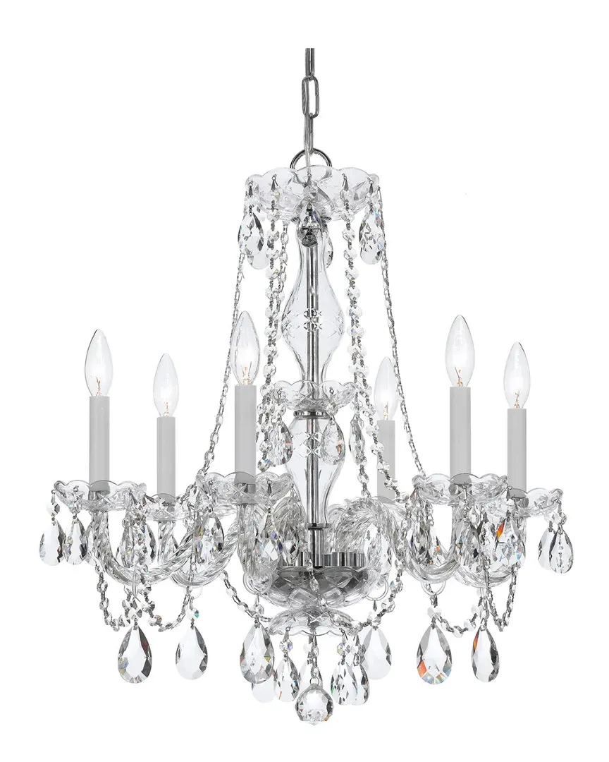 6-Light Crystal Chandelier Swarovski Spectra - Polished Chrome
