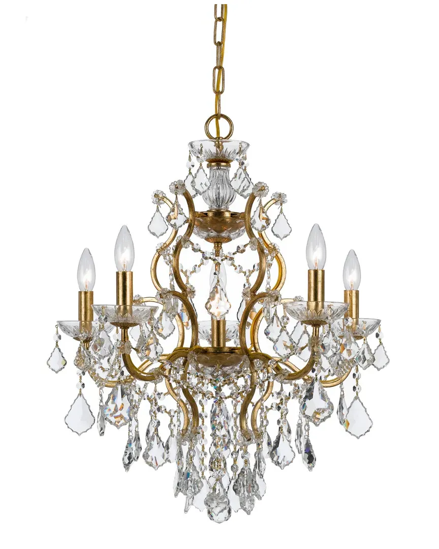6-Light Filmore Chandelier with Swarovski Crystals - Antique Gold