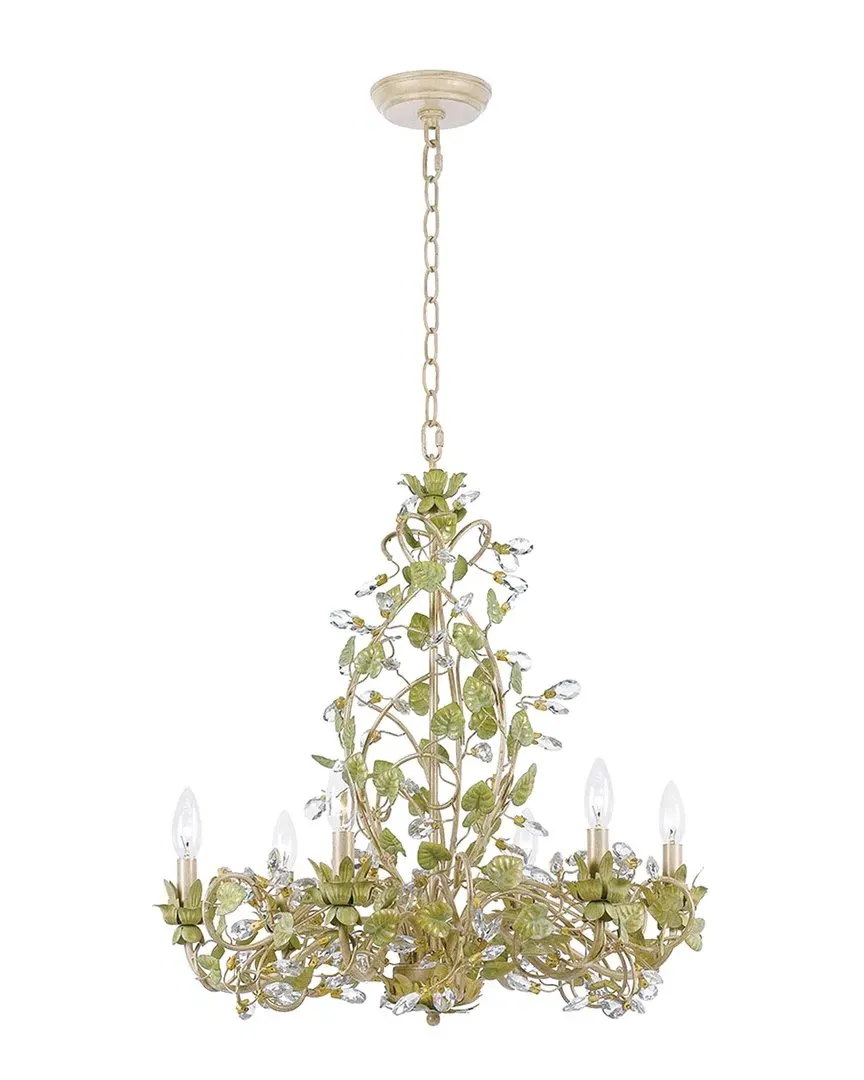 6-Light Josie Chandelier - Green Tea, Wrought Iron
