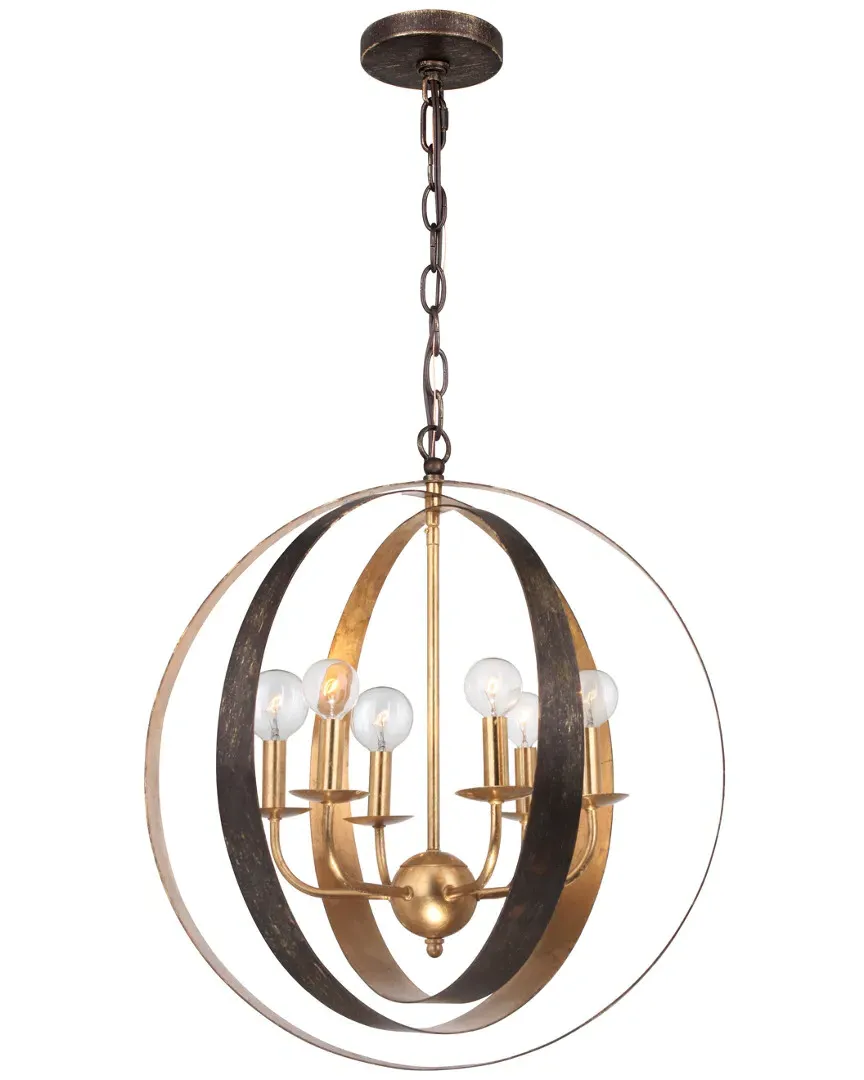 6-Light Luna Fixture - English Bronze, Wrought Iron