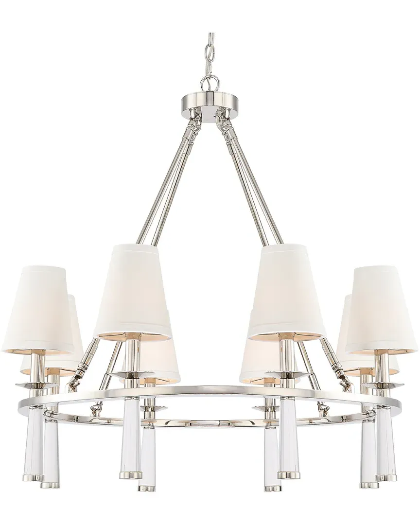 8-Light Baxter Chandelier - Polished Nickel, Steel