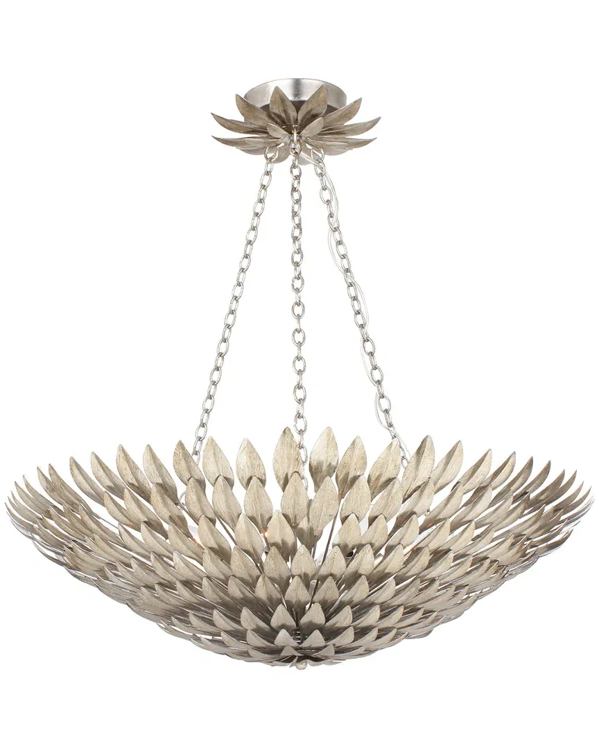 8-Light Broche Chandelier - Antique Silver, Wrought Iron