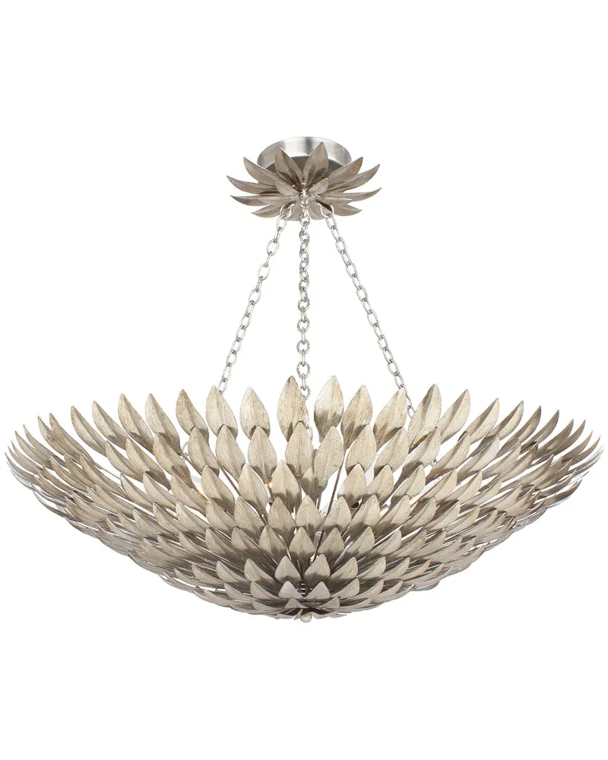 8-Light Broche Flush Mount - Antique Silver image