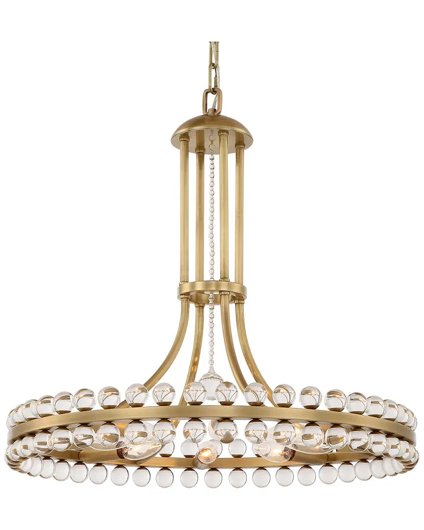 8-Light Clover Chandelier - Aged Brass, Steel