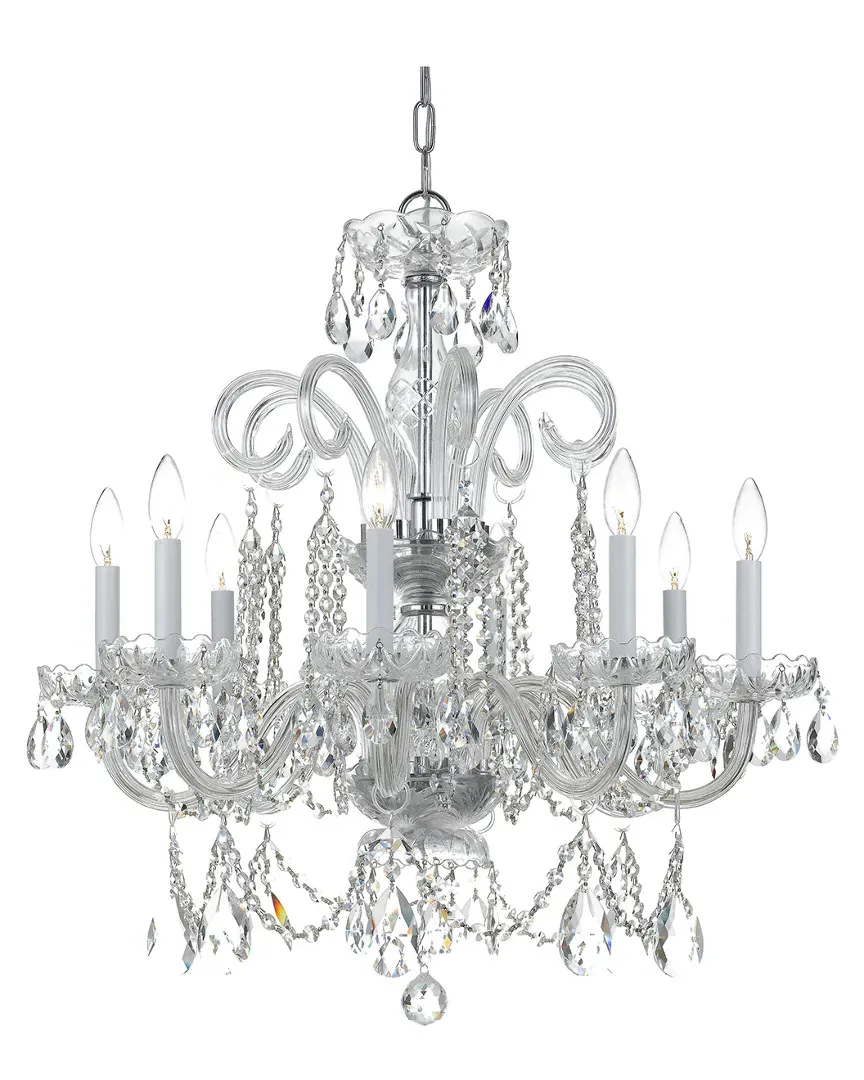 8-Light Crystal Chandelier with Swarovski Spectra - Chrome
