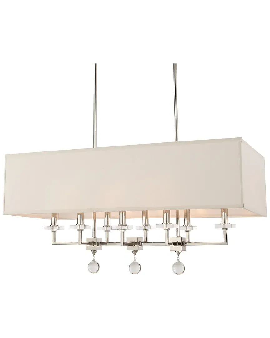 8-Light Paxton Chandelier - White, Steel