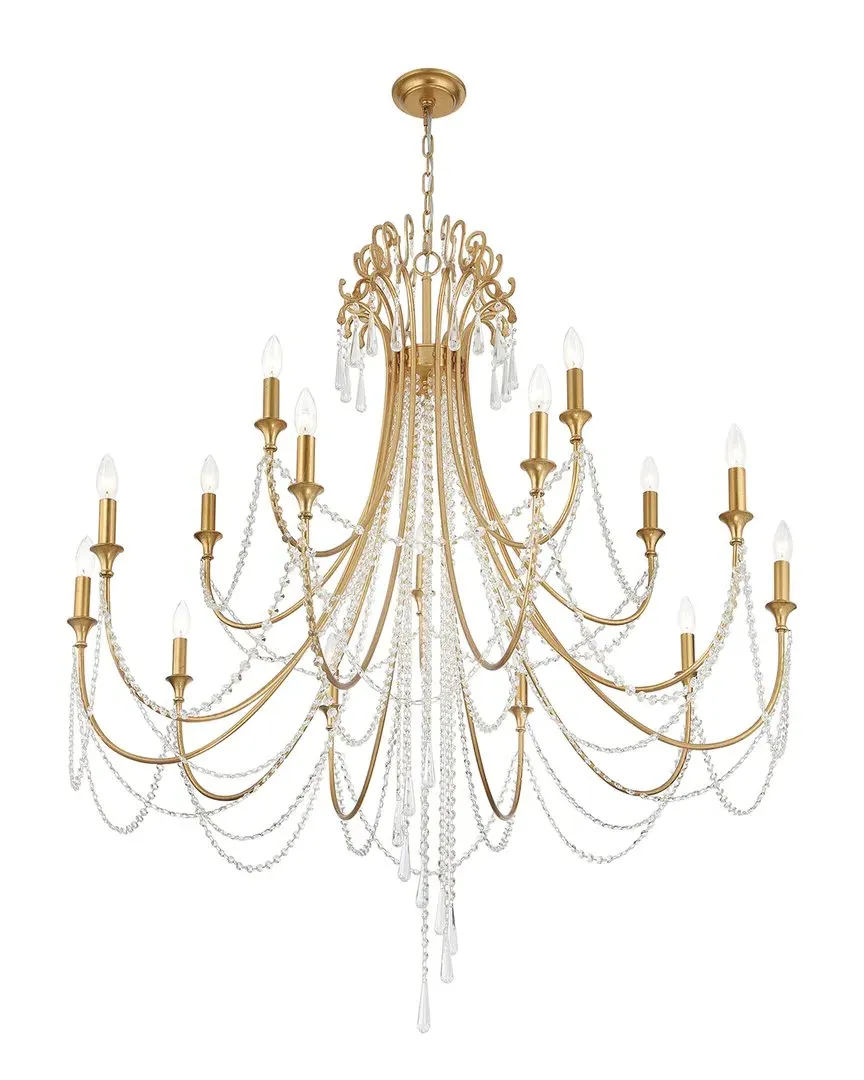 Arcadia 15 Light Chandelier - Antique Gold, Steel image