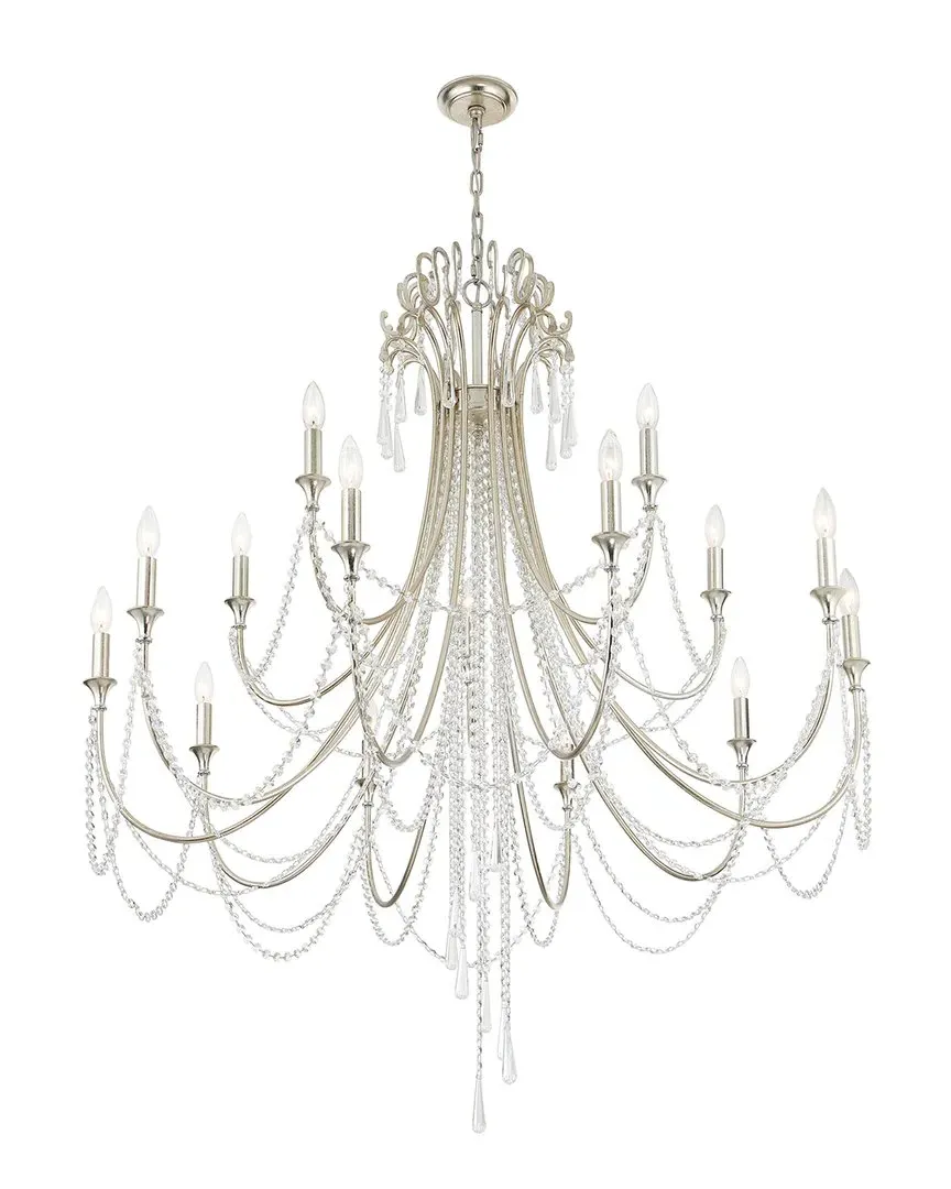 Arcadia 15 Light Chandelier - Antique Silver, Steel