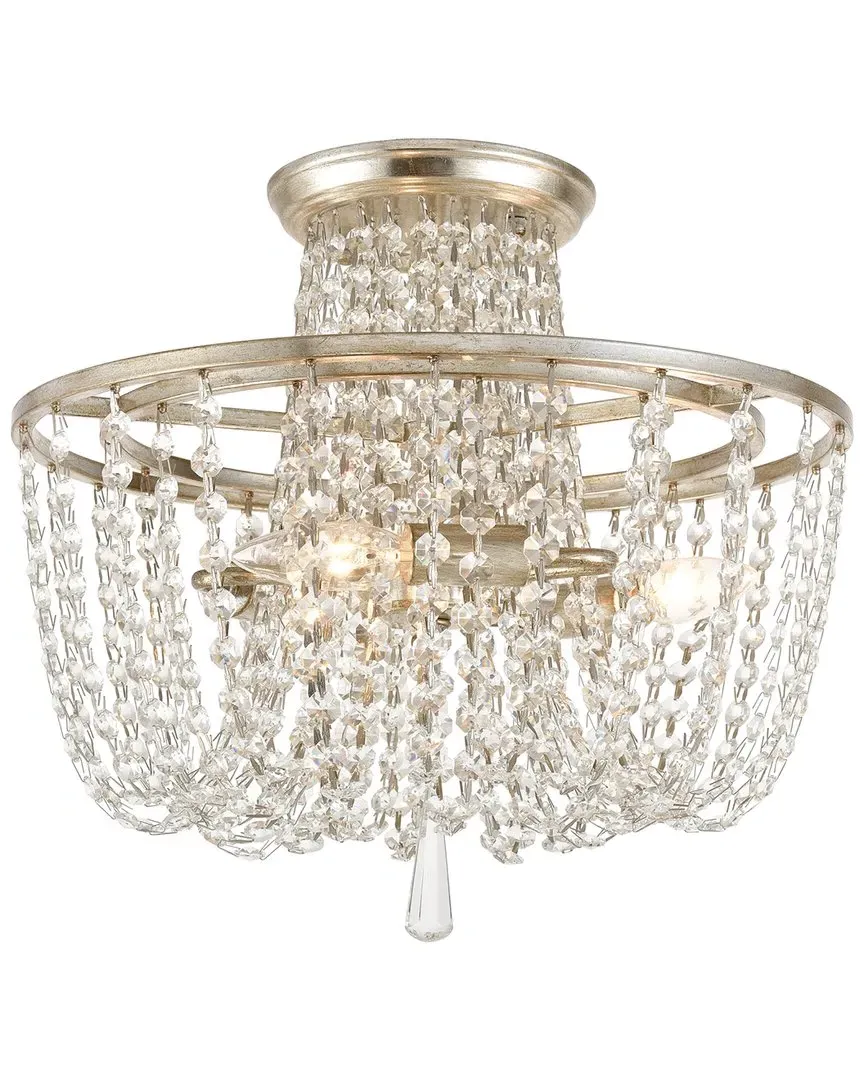 Arcadia 3-Light Crystal Ceiling Mount - Antique Silver image