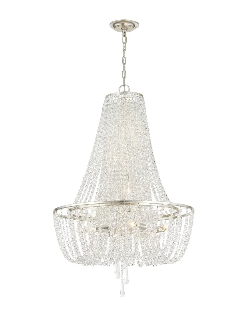 Arcadia 9-Light Crystal Chandelier - Antique Silver