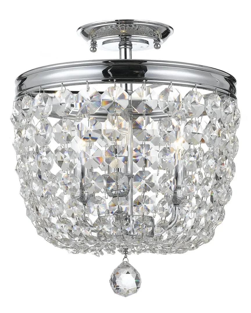 Archer 3-Light Flush Mount with Swarovski Crystal - Chrome