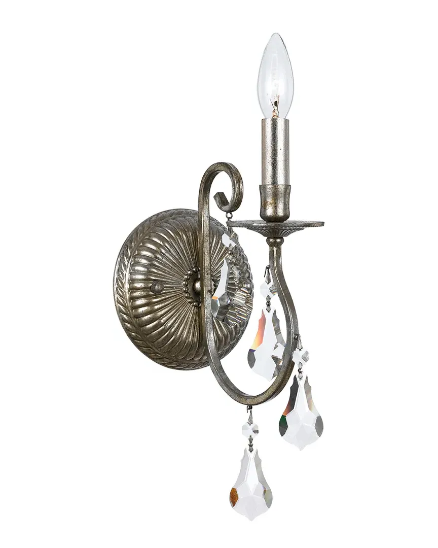 Ashton 1-Light Wall Sconce - Silver, Hand Cut Crystal image