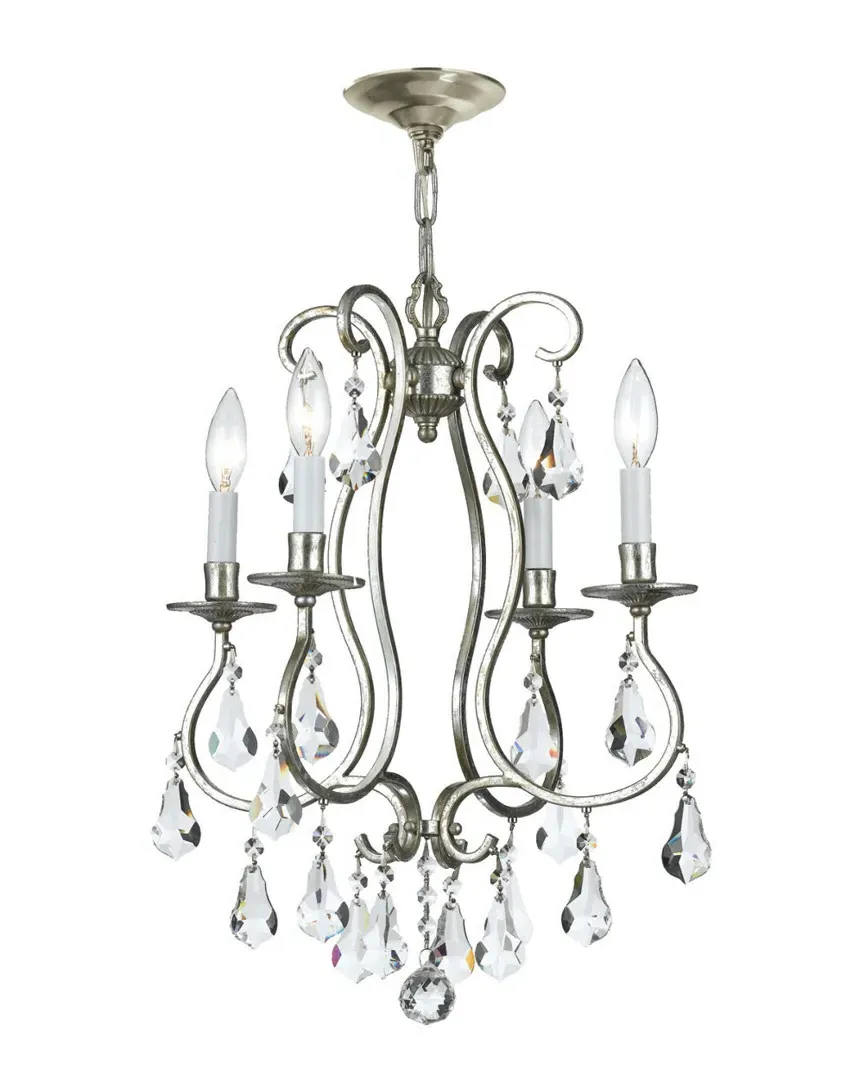 Ashton 4-Light Crystal Mini Chandelier - Olde Silver, Steel