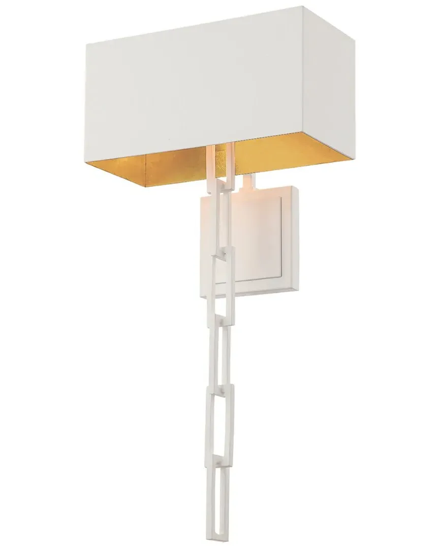 Brian Patrick Flynn Alston 2-Light Sconce - White, Steel