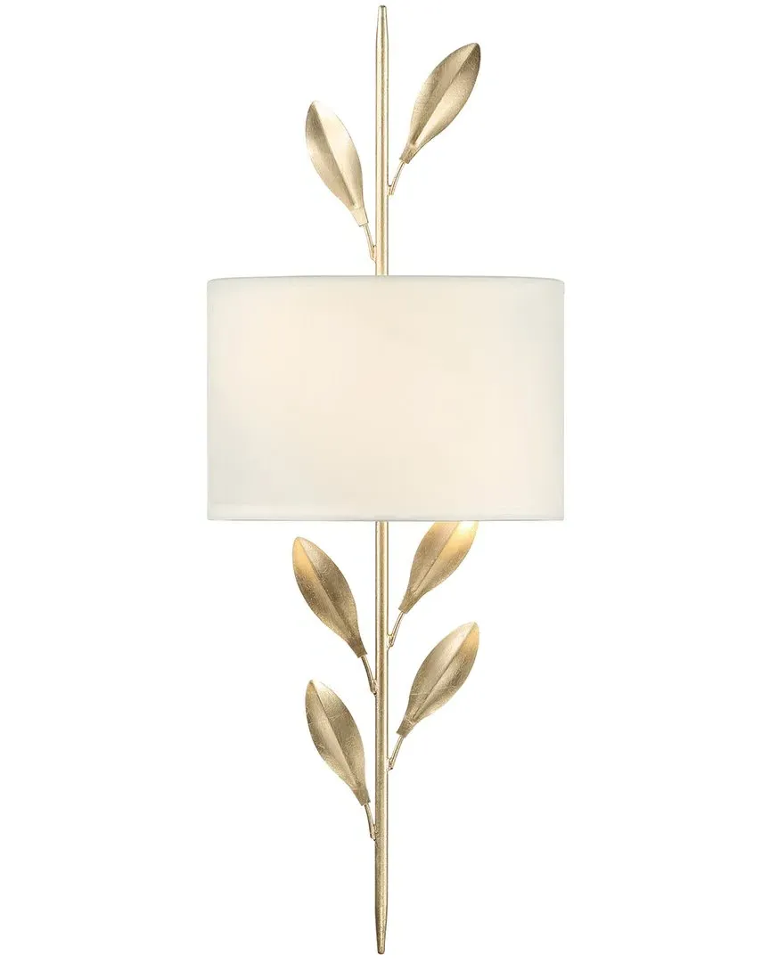Broche 2-Light Wall Sconce with Shade - Antique Gold
