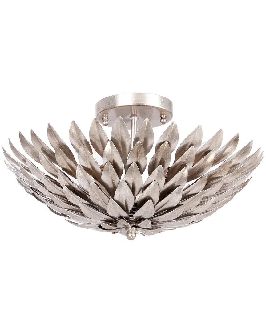 Broche 4-Light Flush Mount - Antique Silver, Wrought Iron