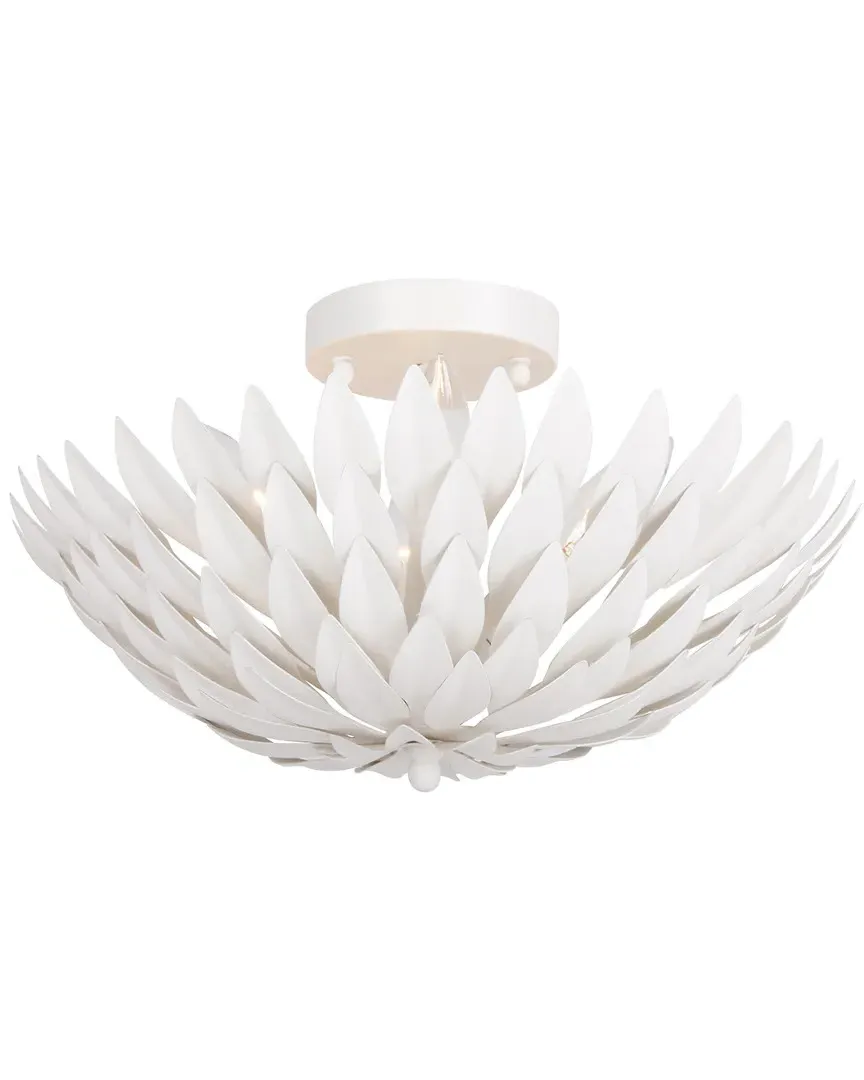 Broche 4-Light Flush Mount - Matte White, Wrought Iron