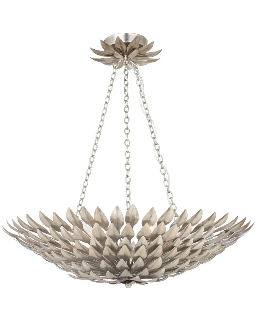 Broche 6-Light Pendant Chandelier - Antique Silver, Wrought Iron