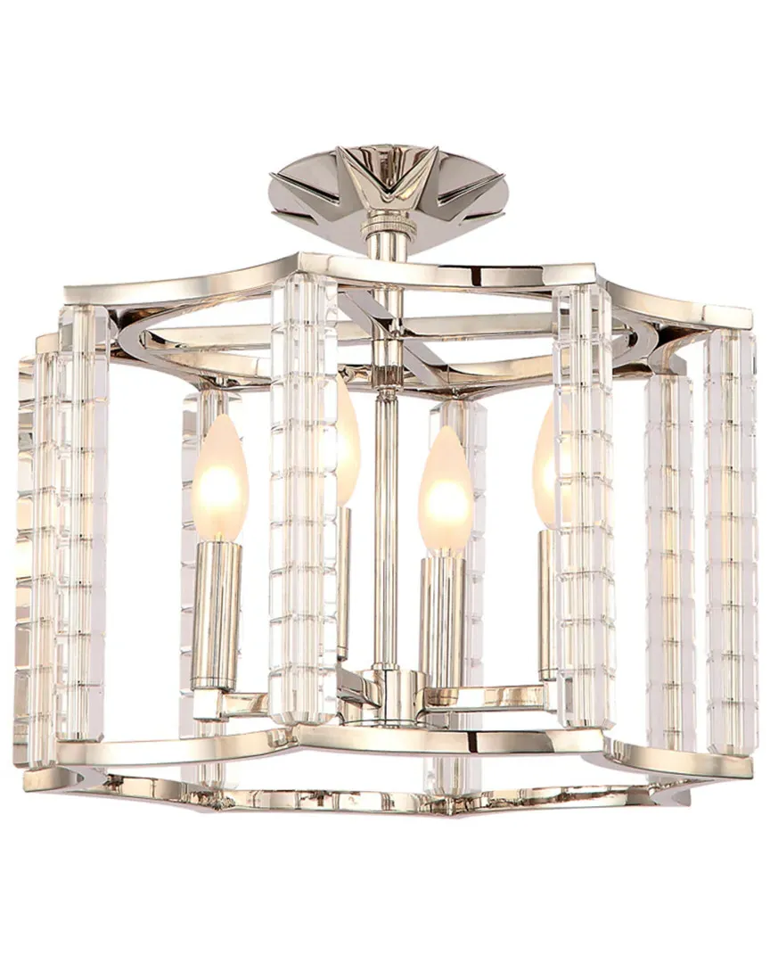 Carson 4-Light Semi Flush Mount - Polished Nickel, Steel image