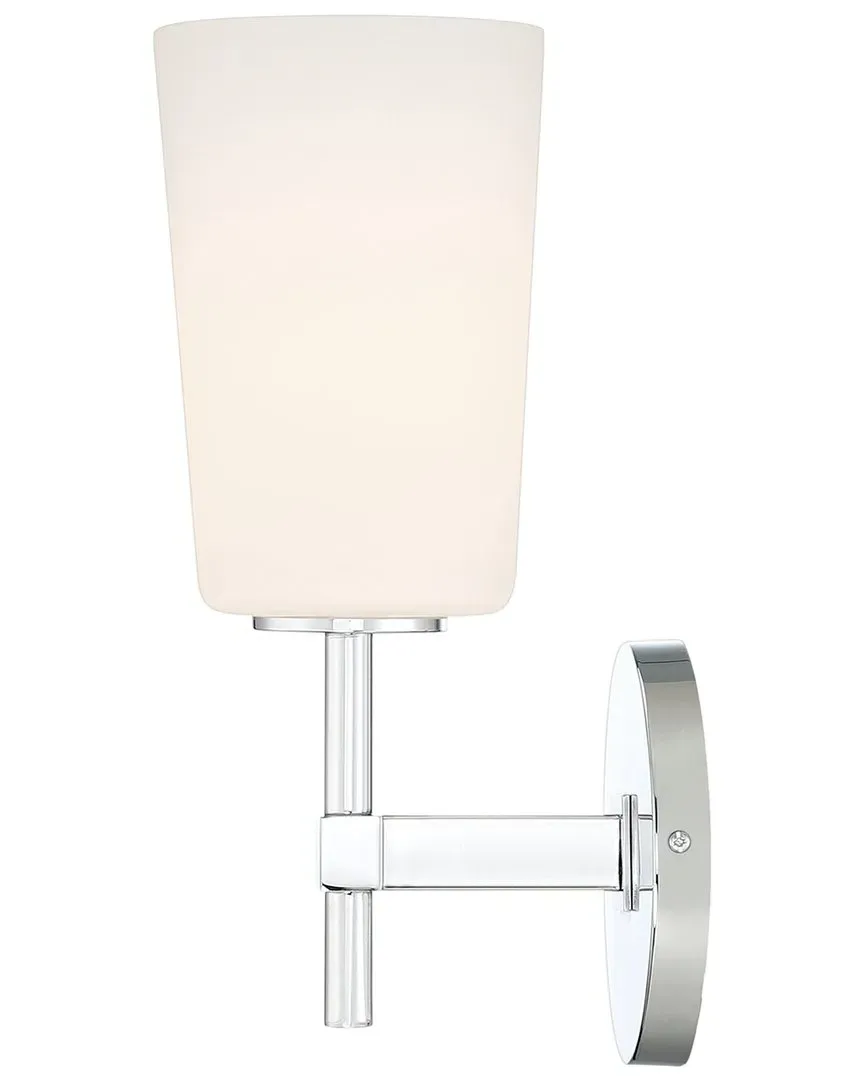 Colton 1-Light Wall Mount - Polished Chrome, Glass